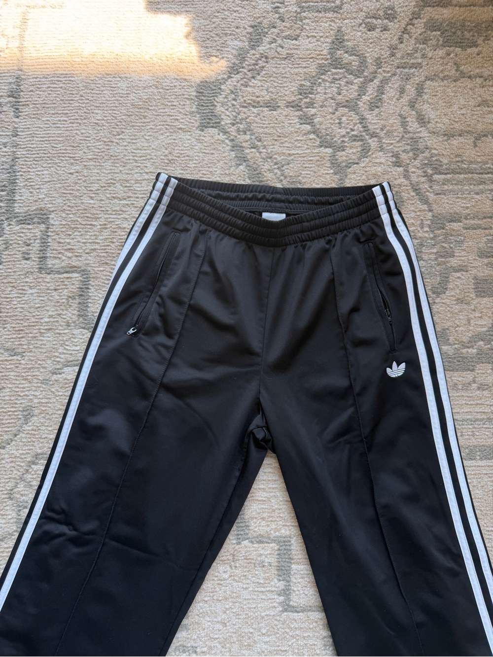 adidas Firebird Classic Track Pants - Black with White Stripes - Picture 3 of 5